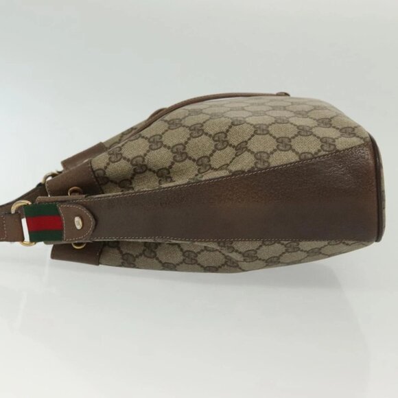 GUCCI GG Supreme Web Sherry Line Bag PVC Beige Gold 41 02 034 Auth 139660 - Picture 5 of 16